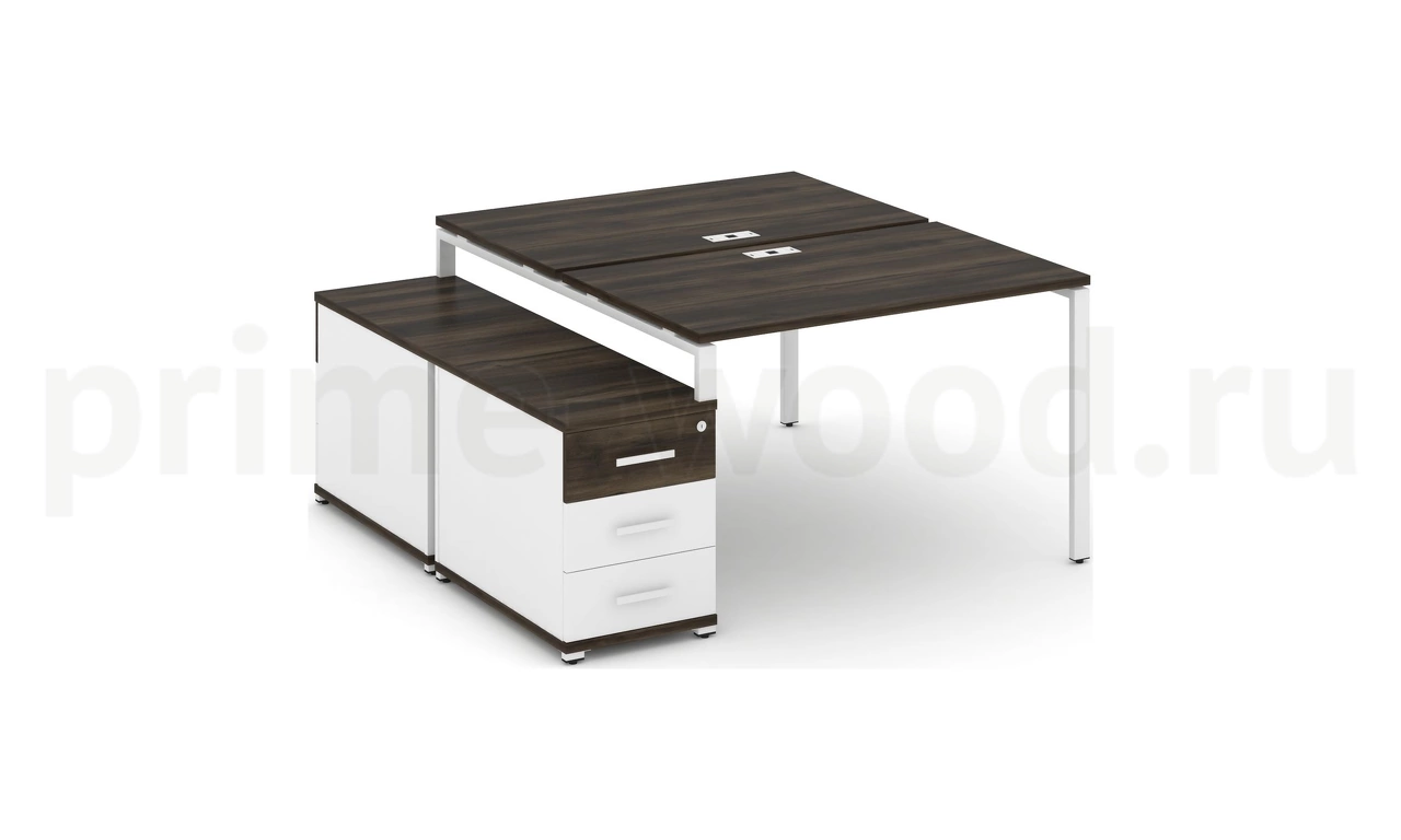 Рабочая станция на 2 места с двухсторонней опорной тумбой CN.DRS-302 B/W - фото 11