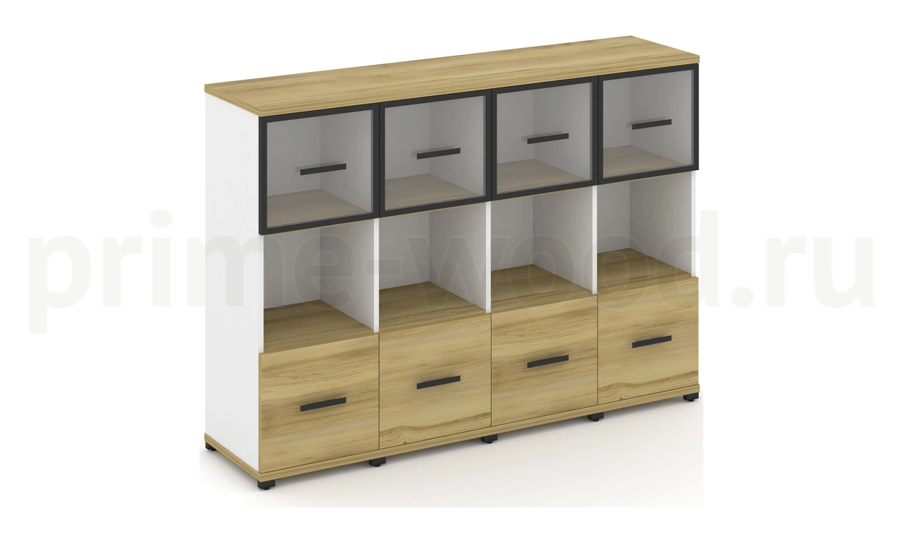 Шкаф четыре узкие секции, 3 ниши CN.STU-345 RP B/W - фото 1
