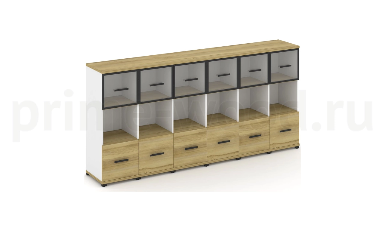 Шкаф шесть узких секций, 3 ниши CN.STU-365 RP B/W - фото 1