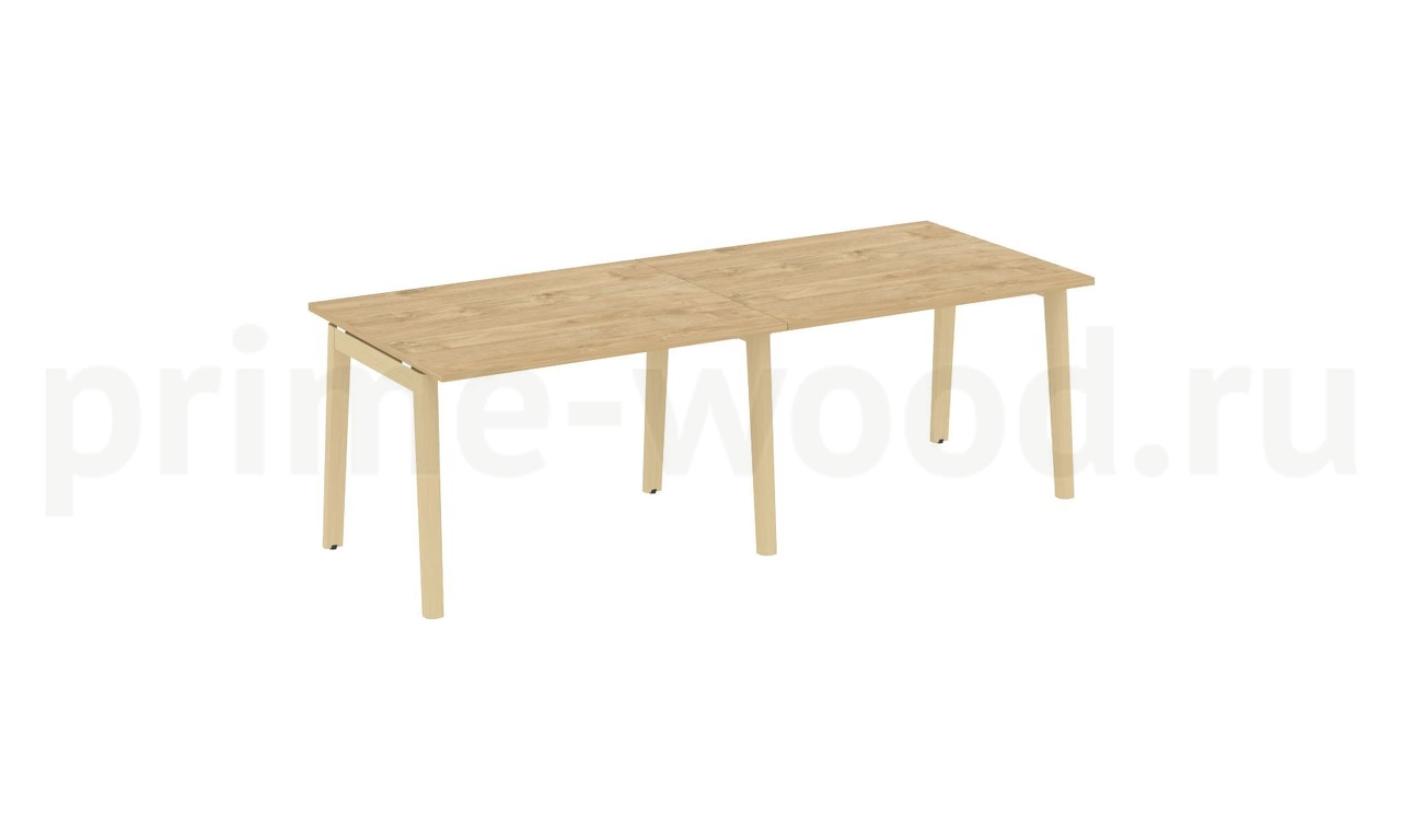 Стол переговорный (2 столешницы), опоры - массив дерева ONIX WOOD 236x98x75 - фото 9